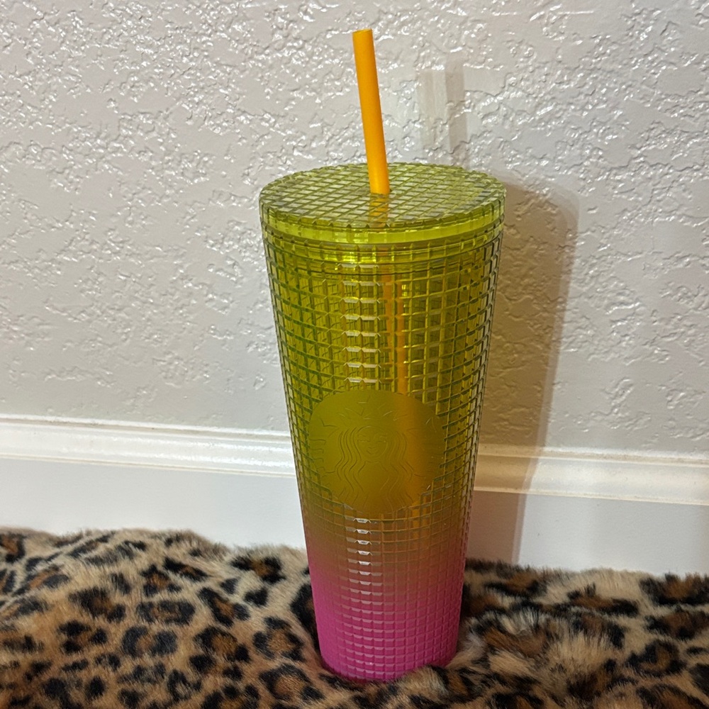 NEW Starbucks Yellow and Pink Gradient Tumbler 24oz